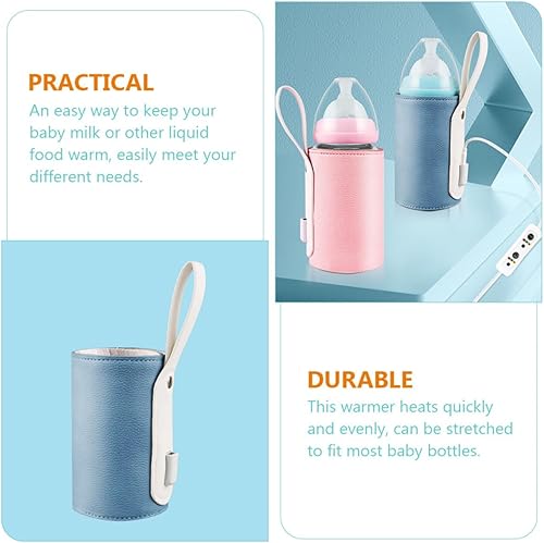 Miniatura 7 de FRCOLOR Portable Bottle Warmer Sleeve USB Rechargeable Travel Milk Heater with Intelligent Temperature Control and Timer Compact Insulated Warmer