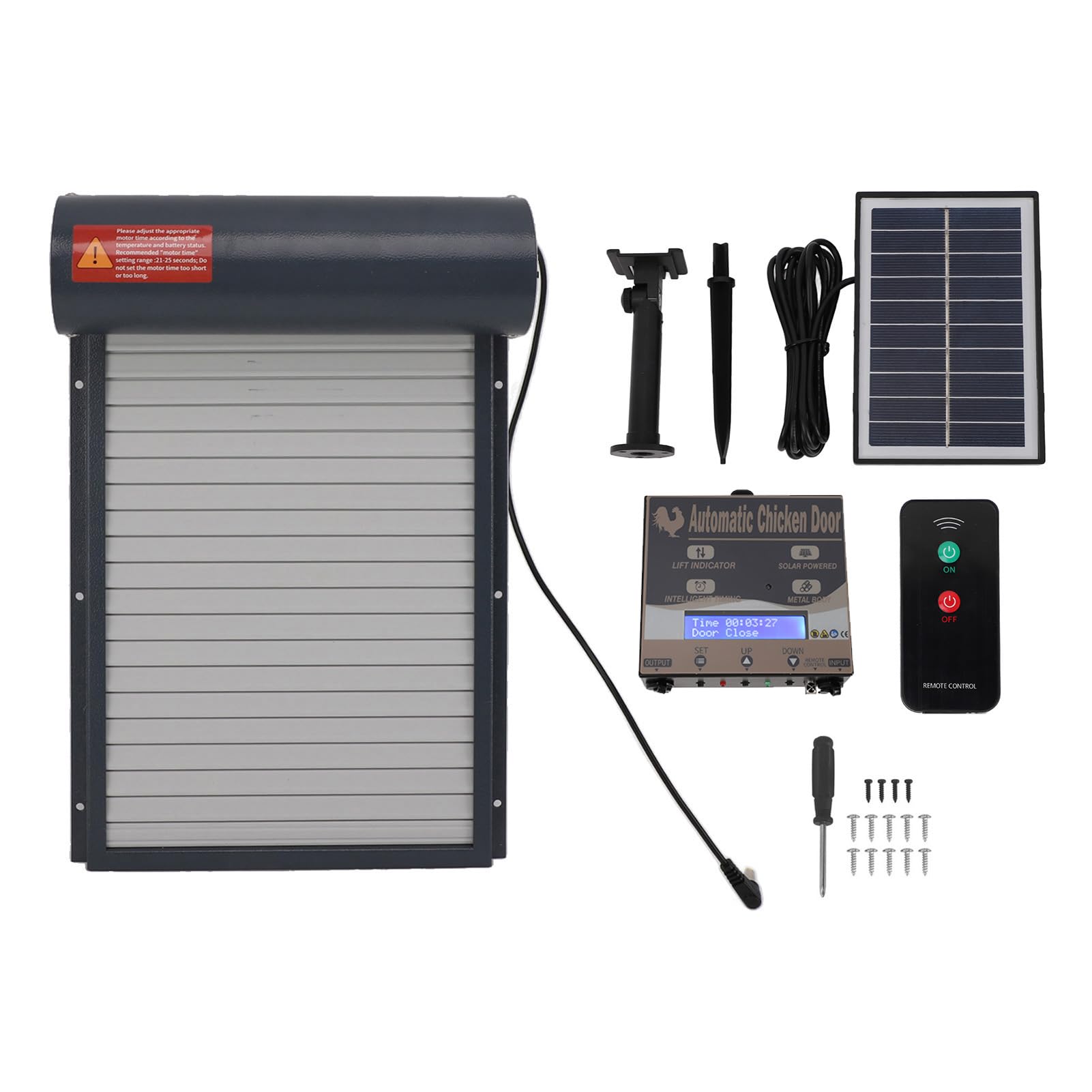 Porta Automatica per Pollaio, Apriporta per Polli Ad Energia Solare con Timer e Telecomando, Facile da Installare e Programmare per Proprietari di Pollame