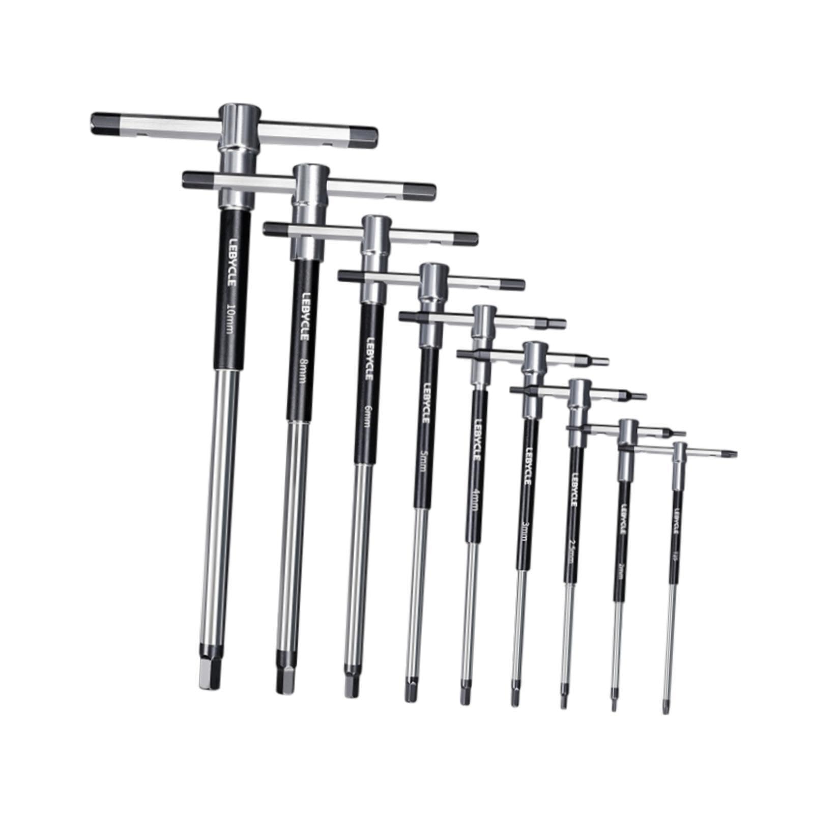 PIXZCSA Bicycle Maintenance Hex Wrench Set Sliding T Handle Includes 9