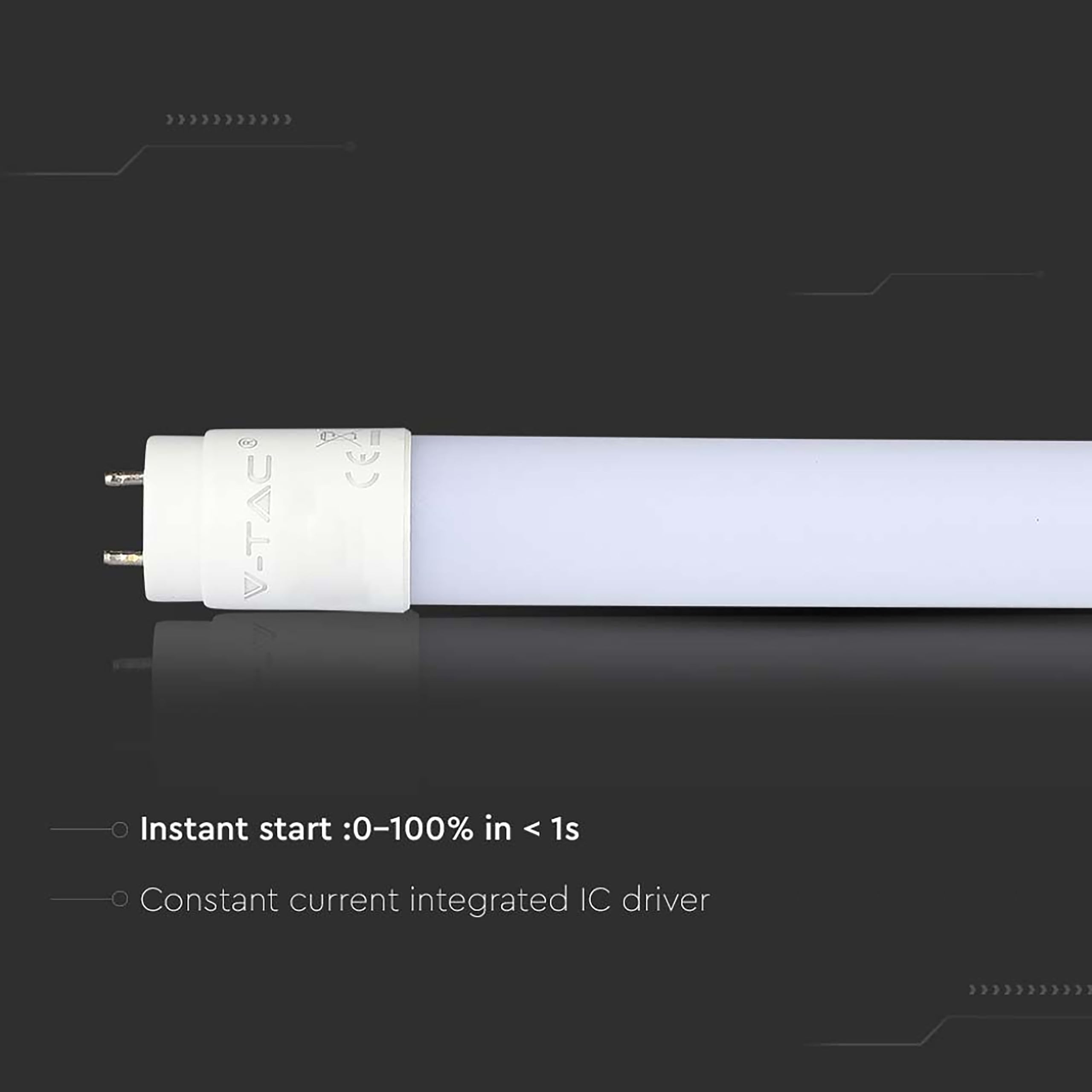 V-TAC 2x Tubo LED 150 CM - T8 G13-20W - 2100 Lúmenes - Chip Samsung - Tubos LED para Techo, Pared, garaje, Tienda - Tubo LED forma T8 - Sustitución de neón - Luz 3000K Blanco Cálido
