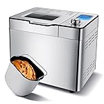 COOCHEER Bread Maker Bread Maker 550 W with 25 Baking Programmes, Automatic Ingredient Box, 3 Bread Sizes