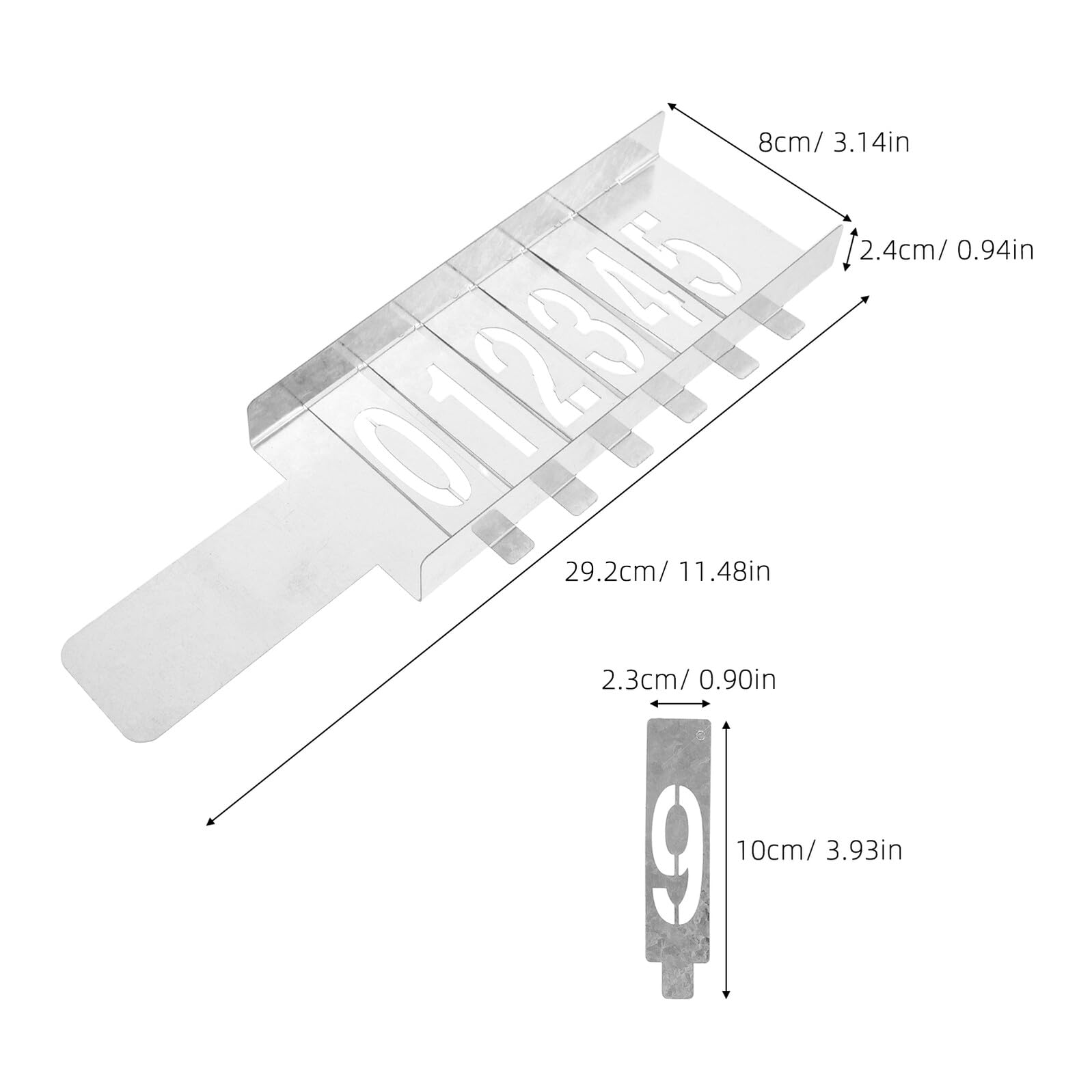 COHEALI Stencil Numerici in Ferro Argento con 6 Fessure, Modelli Traforati Resistenti per Pittura Decorativa su Cassette Postali e Segnaletica Indirizzi