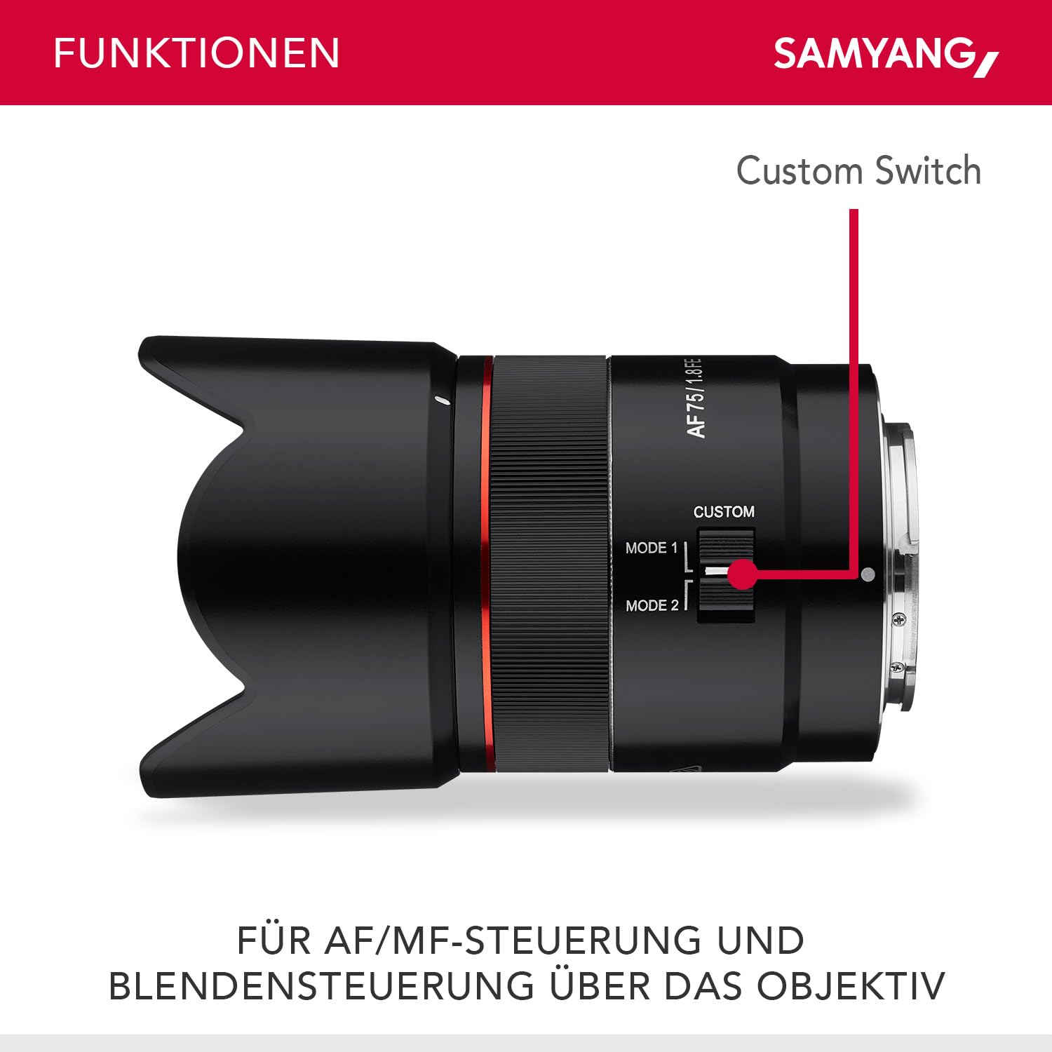 Samyang AF 75mm F1.8 FE – Porträt Objektiv Autofokus Vollformat