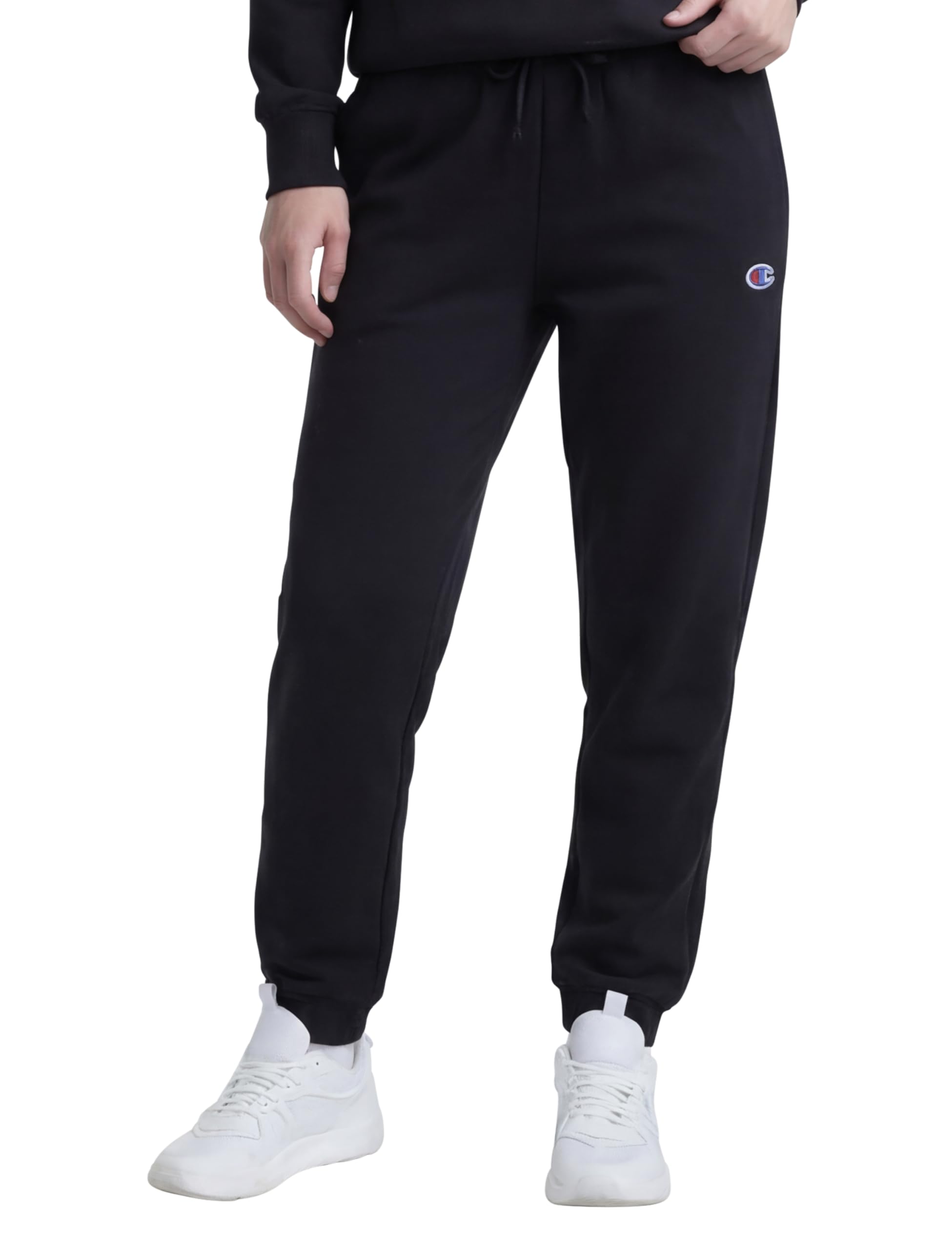 Champion Women's Jogger Powerblend Fleece Jogging Bottoms 29" (Plus Track Pants, Black, M