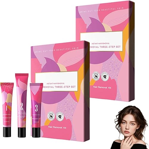 Hair Remover Cream for Face, Advanced Facial hair Removal for Women,Hair Removal Kit, Hair Remo-val Cream for Sensitive Skin, Gentle Formula, Safe for Sensit (2 Pack)