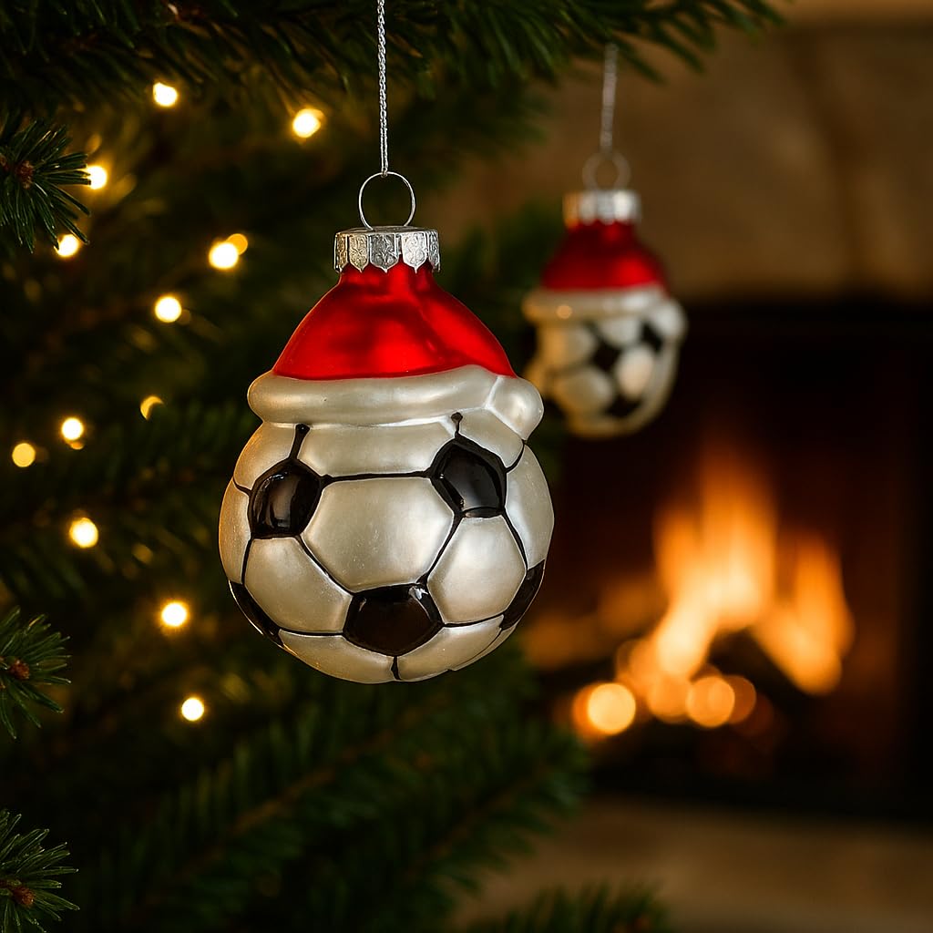 Toyvian 6pcs ornamenti per palloni da calcio natalizi decorazioni per palline per alberi di natale per palloni da calcio a tema decorazioni natalizie per feste natalizie