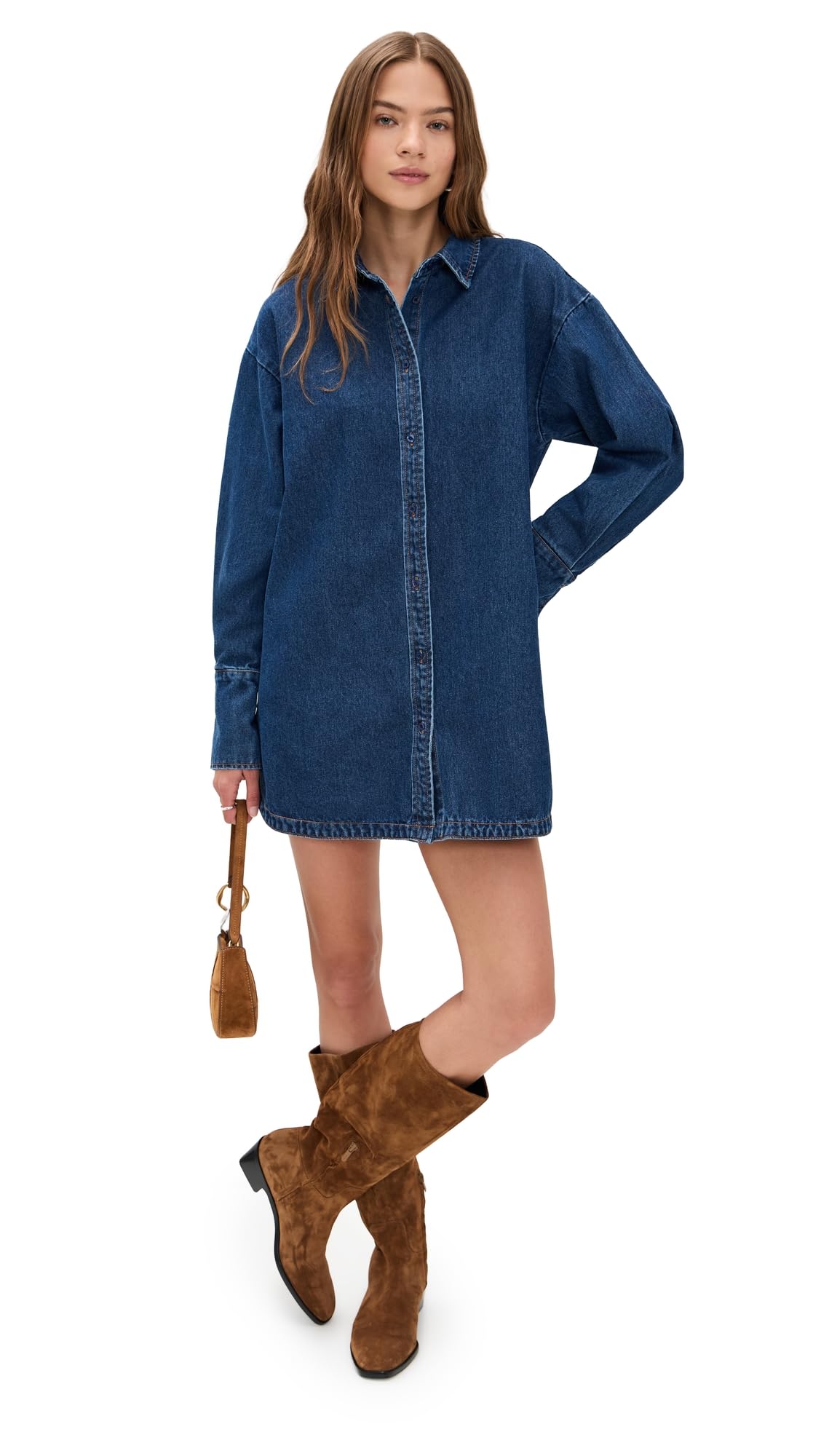 Lioness Women's Denim Dress Small Dark Denim