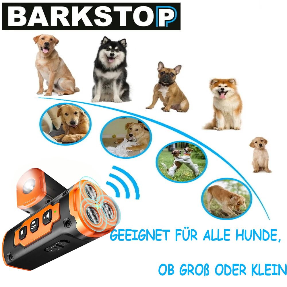 Hundetrainer, Dog Trainer, Anti Bell Gerät Hunde Mit Led, Ruhemeister Hund, 6-In-1 Anti-Bell-Gerät Mit 3 Schallwellen, Schonendes Ultraschall - Training, Ruhiges Zuhaus (B)