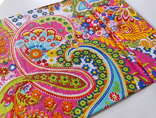 Image of Floral Printed Cotton Fabric Cloth Hand Block Print Fabric Women Material Running Jaipuri Hand Block Printed Women Dress Material Kurtis Natural 44 inch Inches Width 2.5 Meter (Pattern 22)