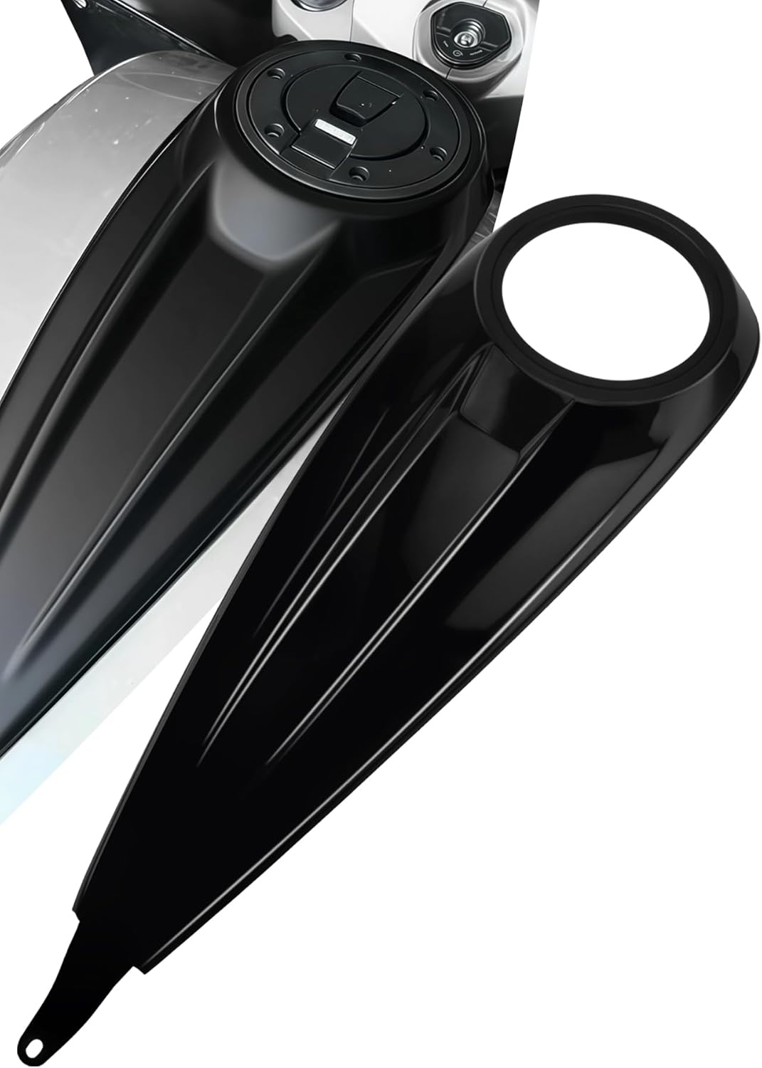 Low Profile Fuel Tank Console kit Cover Compatible with Harley Touring CVO Street Glide,CVO Road Glide,CVO Road Glide ST,Road Glide,Street Glide,Street Glide Ultra 2023-2025 (Vivid Black)