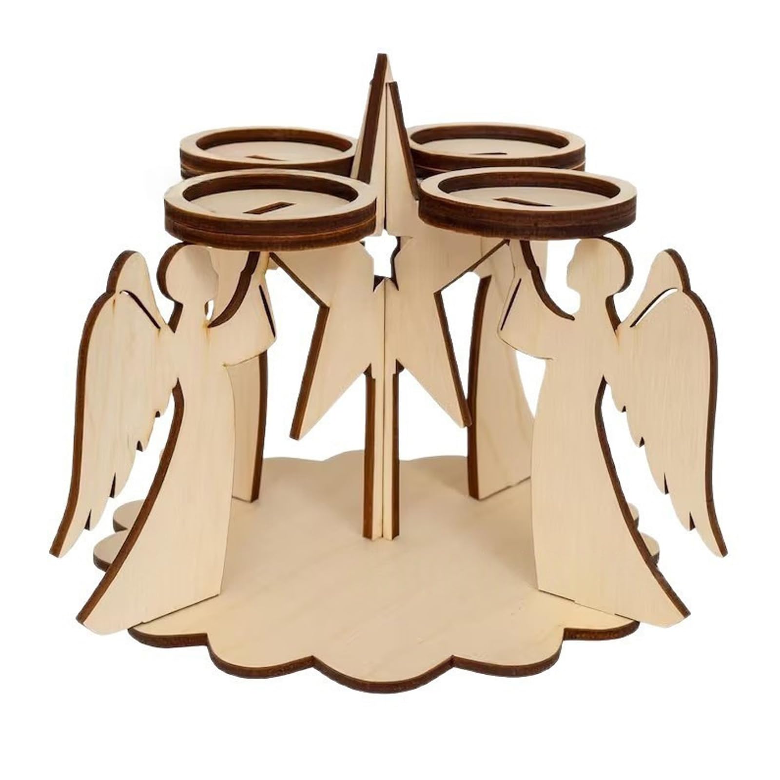 Christmas Advent Wreath Taper Holders Tabletop Centerpieces Decors Advent Rings Angel Candlestick Angel Candlestick Holders