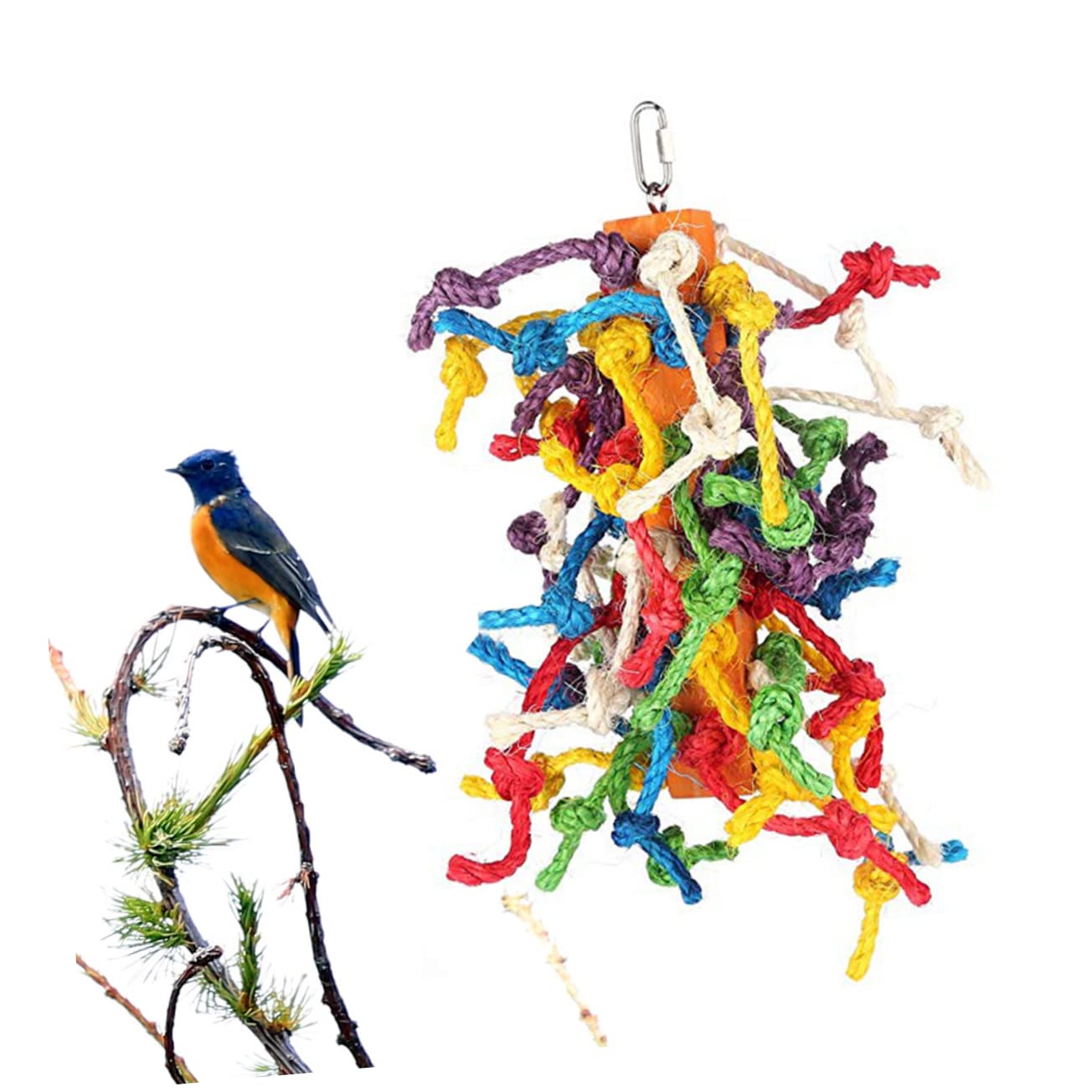 Toddmomy 3piezas Juguete para Pájaros De Cuerda Accesorio para Jaula De Periquitos y Juguete Masticable para Estimulación y Entretenimiento De Aves Pequeñas