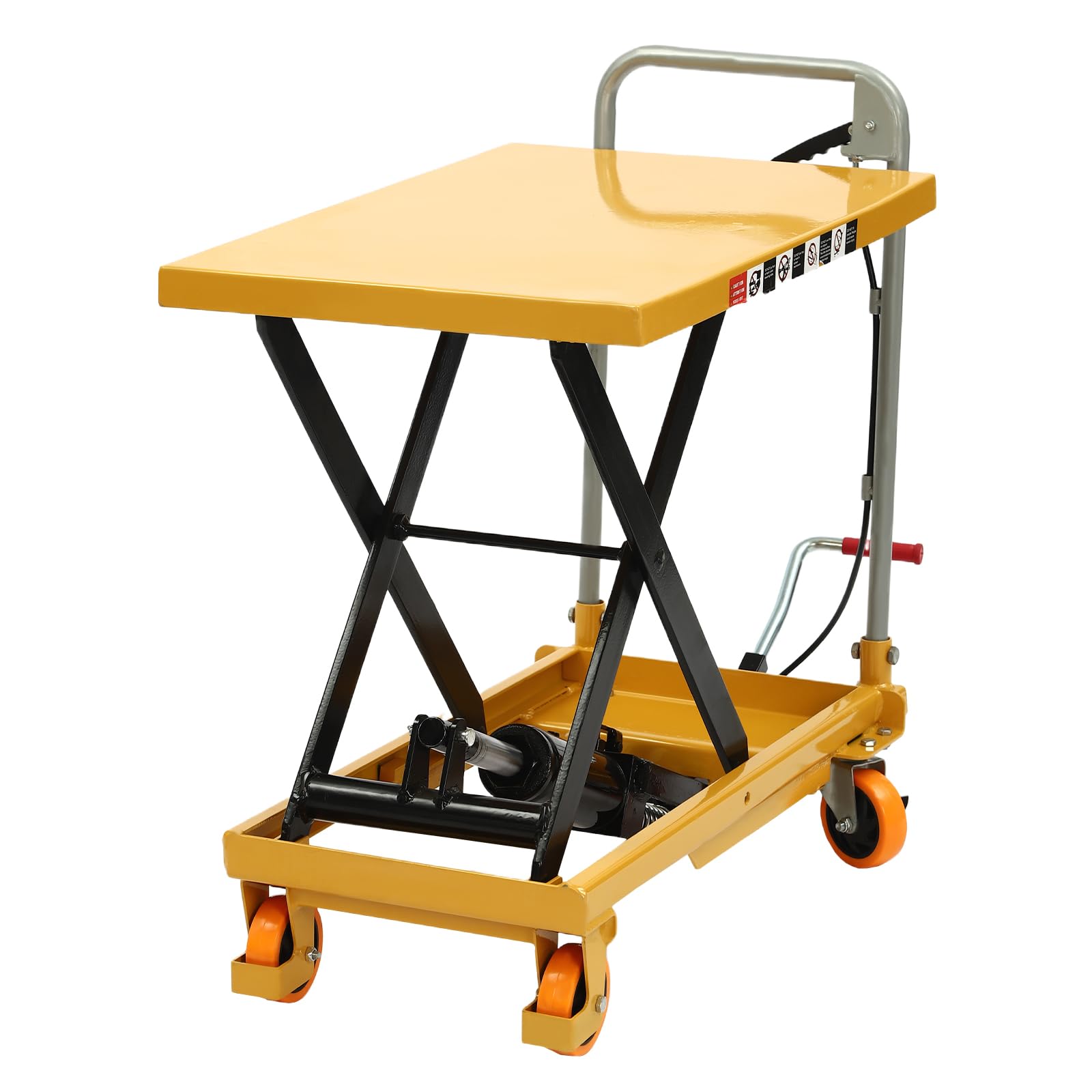 Hydraulic Lift Table Cart 500LBS Capacity Single Scissor Cart Lift Table Cart 30.5