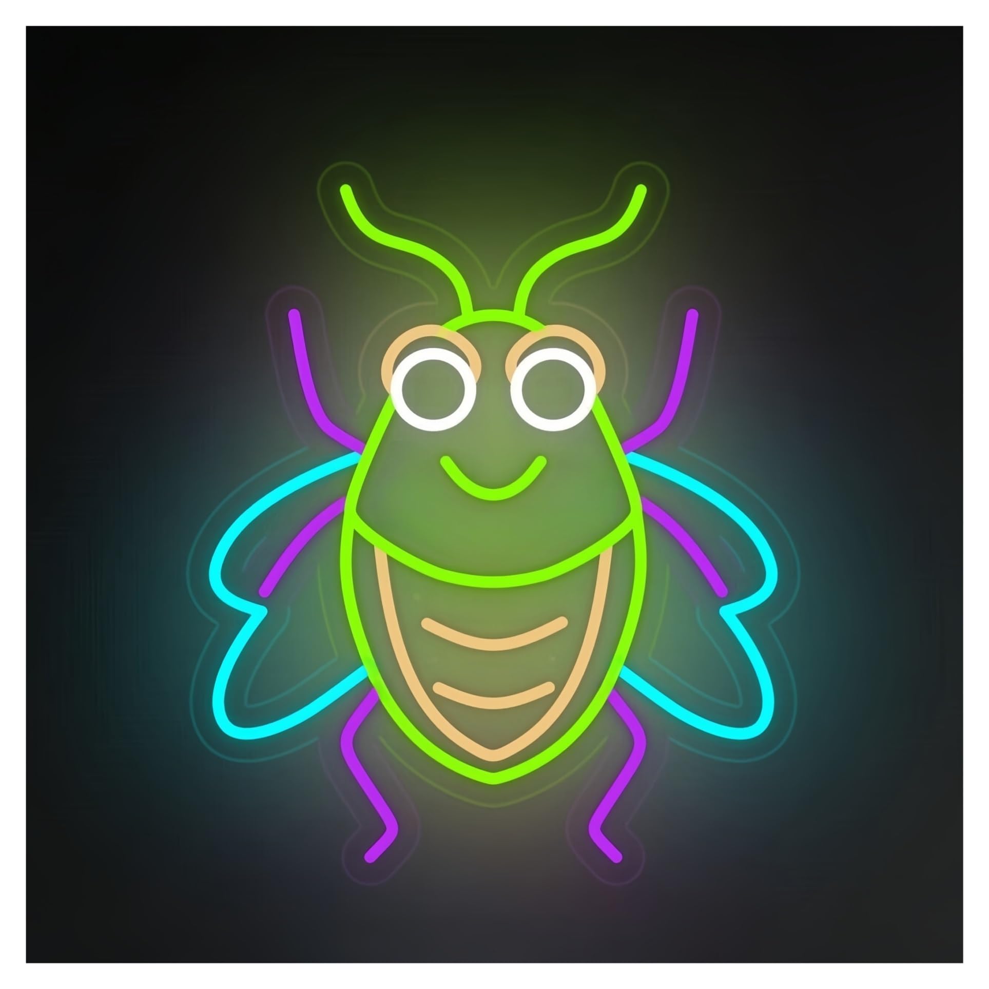 Xenite One Color Hanging Art Neon Signs Insect Led Light Neon Sign, Suitable For Shop Window Room Wall Decor 51Cm