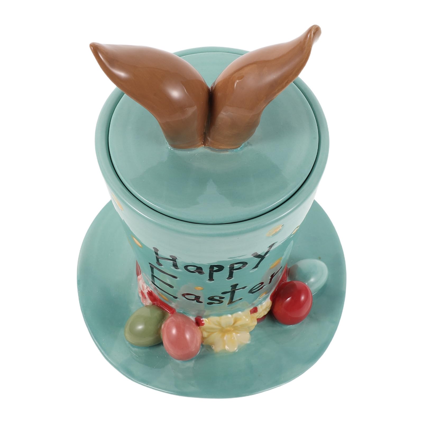 Alipis Barattolo di Ceramica con Orecchie da Coniglio, Decorativo | Casa e Cucina, Contenitore Versatile per Dolci, Stile Pasquale, Resistente All'usura, per Piano