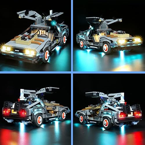 Miniatura 8 de VONADO Kit de luz LED para Lego Back to the Future Time Machine 10300 sin modelo kit de iluminación compatible con Lego Back to the Future Juguetes