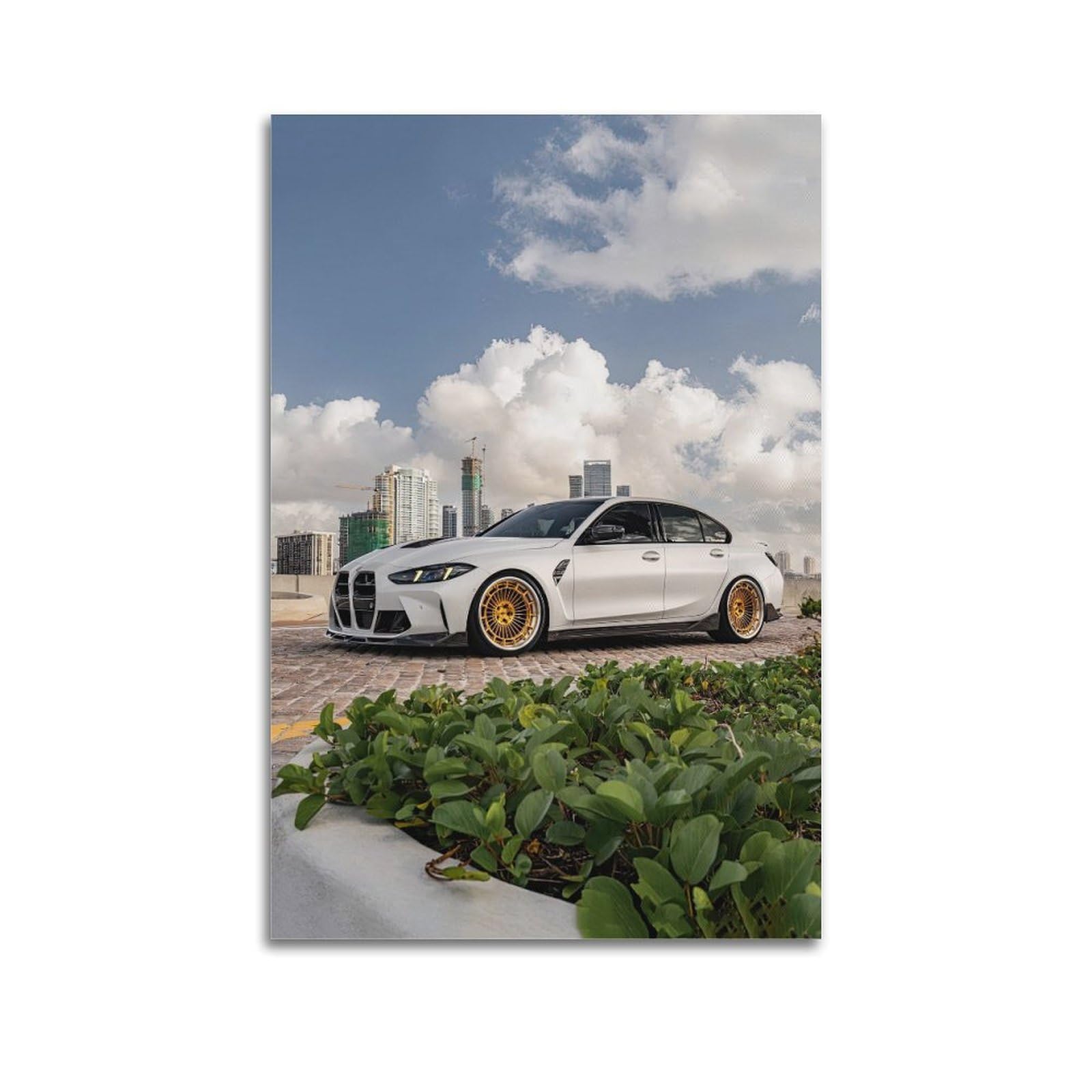 XKUGA Sport Racing G80 M3 Competition Supercar Poster Modern Decorative Canvas Prints - Ideal Wall Art for Family, Man Cave, Game Room, Boys & Girls Bedroom 20x30inch(50x75cm)
