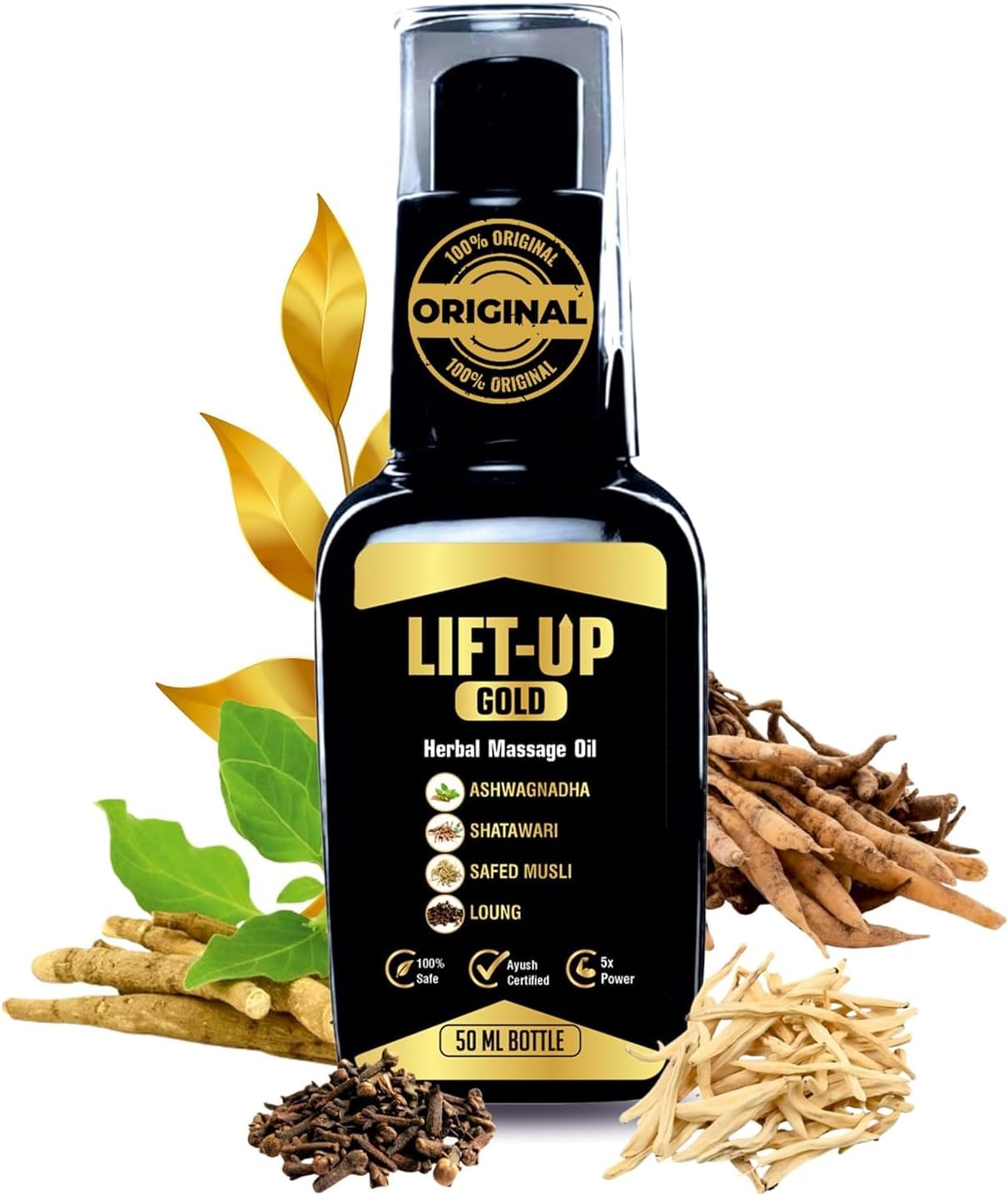 Lift'Up Upgrade Massage Oil for Men 100% Pure and Natural - 1 Ml (50Ml)
