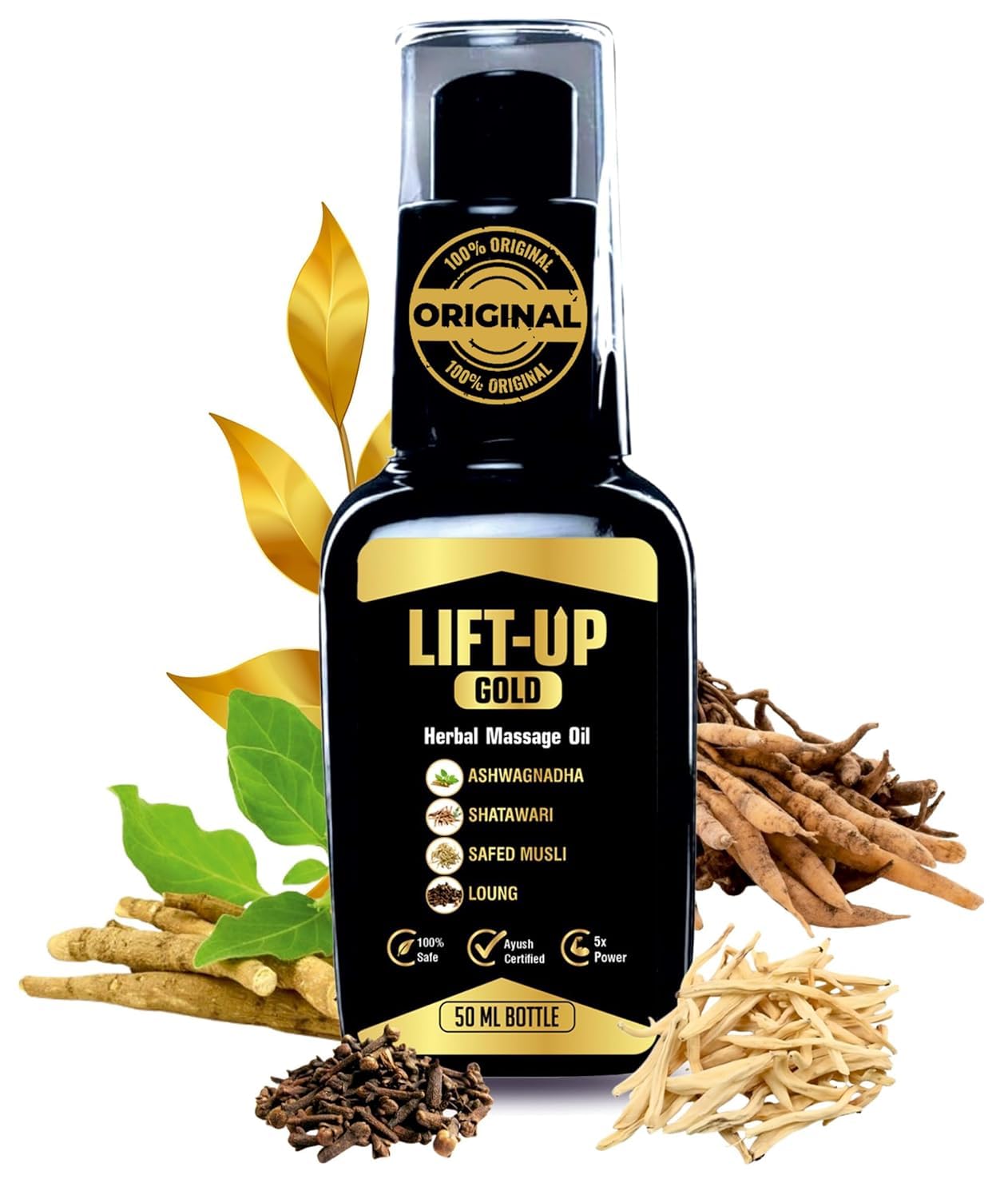 Lift UP Gold Lift-Up Upgrade Massage Oil for Men 100% Pure and Natural - 1 Ml (50Ml)