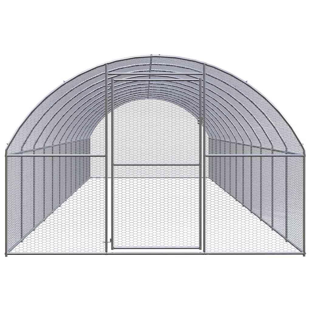 Gallinero exterior 3 x 12 x 2 m, gran cercado de acero galvanizado con rejilla de alambre, caño estable para gallinas y aves de corral para pollos, patos y animales pequeños