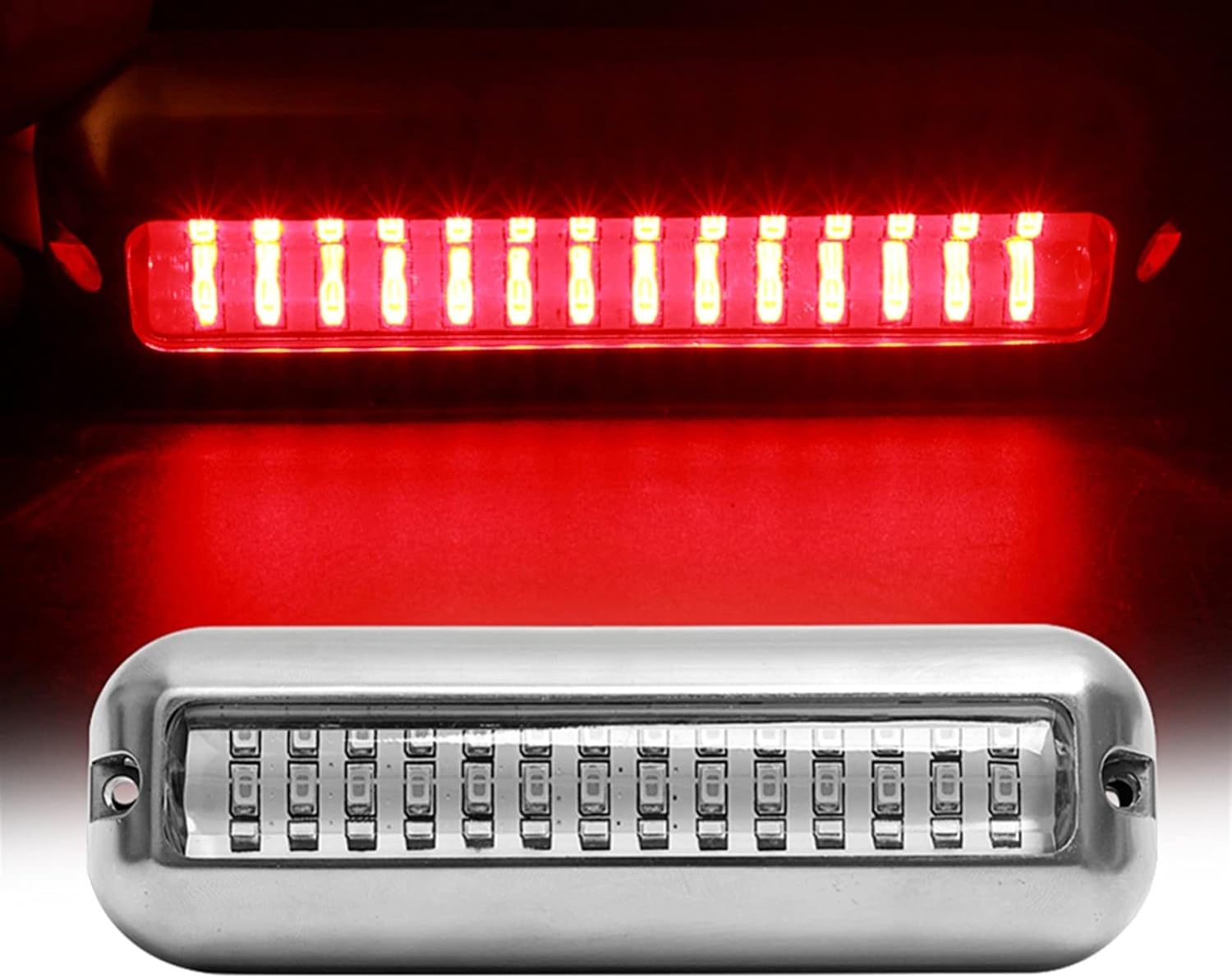 Boat Transom Light 42 LED Underwater Fishing Light Boat Transom Night Light Water Landscape Lighting Marine Accessories Marine (Color : Red)