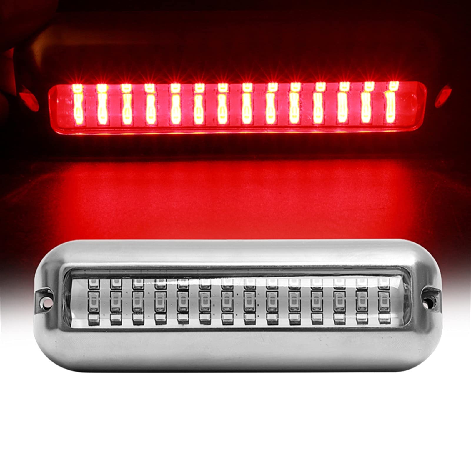 Kit conversione Xeno Lampada da pesca in barca 42 LED subacquea luce di pesca in barca Transom Transom Night Light Water Paesaggio Illuminazione Accessori Marini Marine ( Emitting Color : Red )