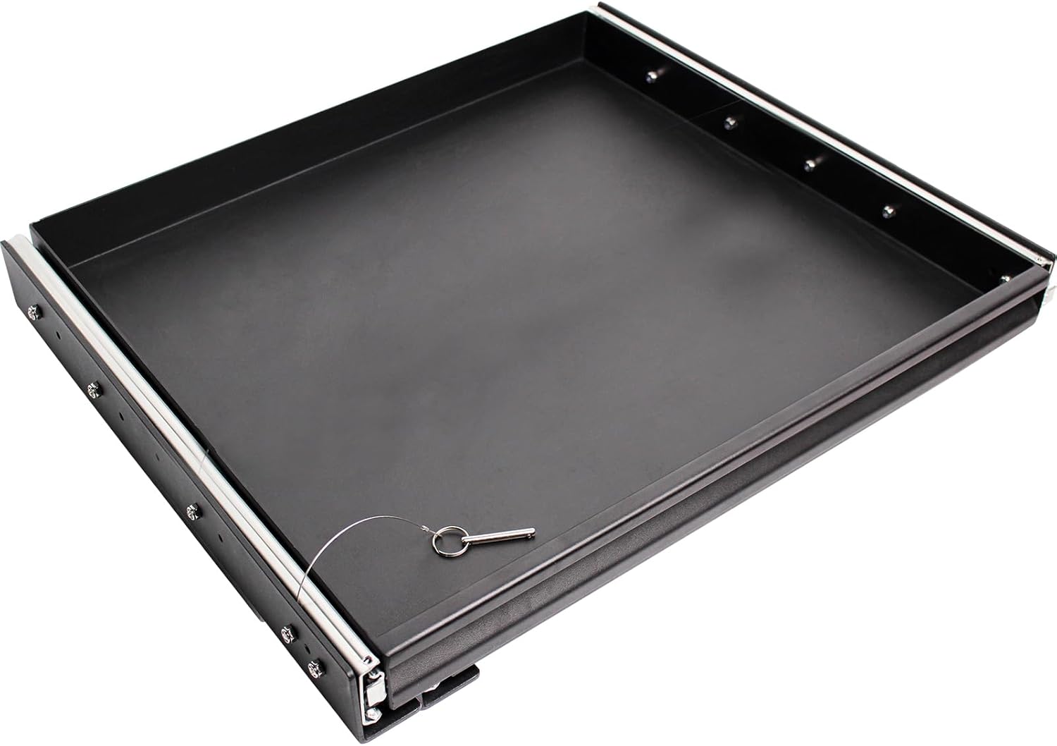 Heavy Duty Steel Sliding Battery Tray,Generator Slide Out Tray for RV, Universal RV Storage Rack for Tools and Outdoor Gear (24"x24"x2.7")
