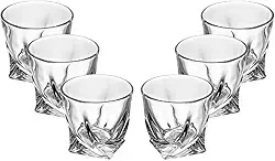 WOLFF - Conjunto 6 Copos para Whisky de Cristal Tortile 310ml