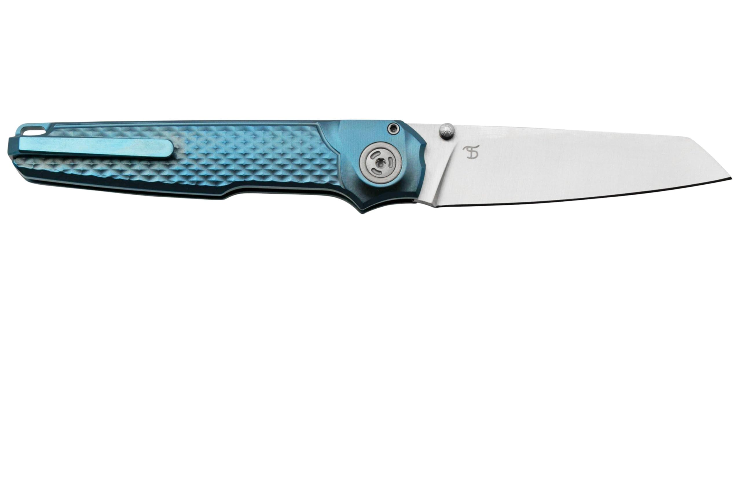 Amazon.com: MKM Miura Push Lock Titanium Folding Knife, Sheepsfoot