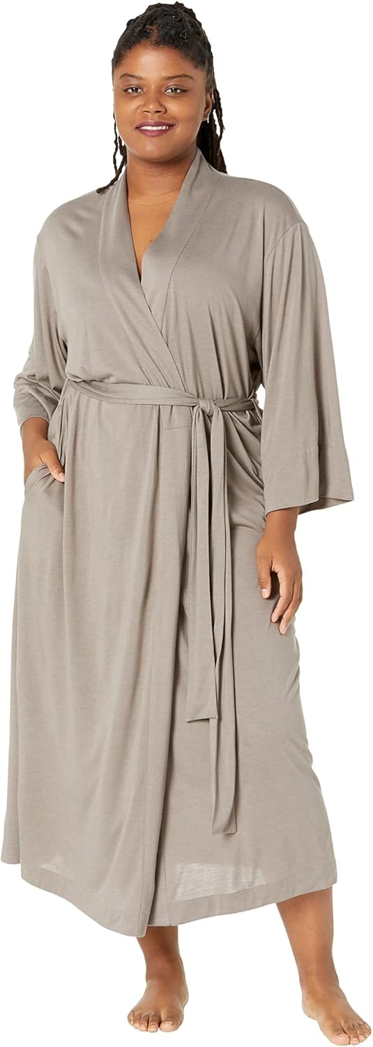 Natori Women's Plus Size Shangri-la Solid Knit Robe at  Women’s Clothing store: Robes Women