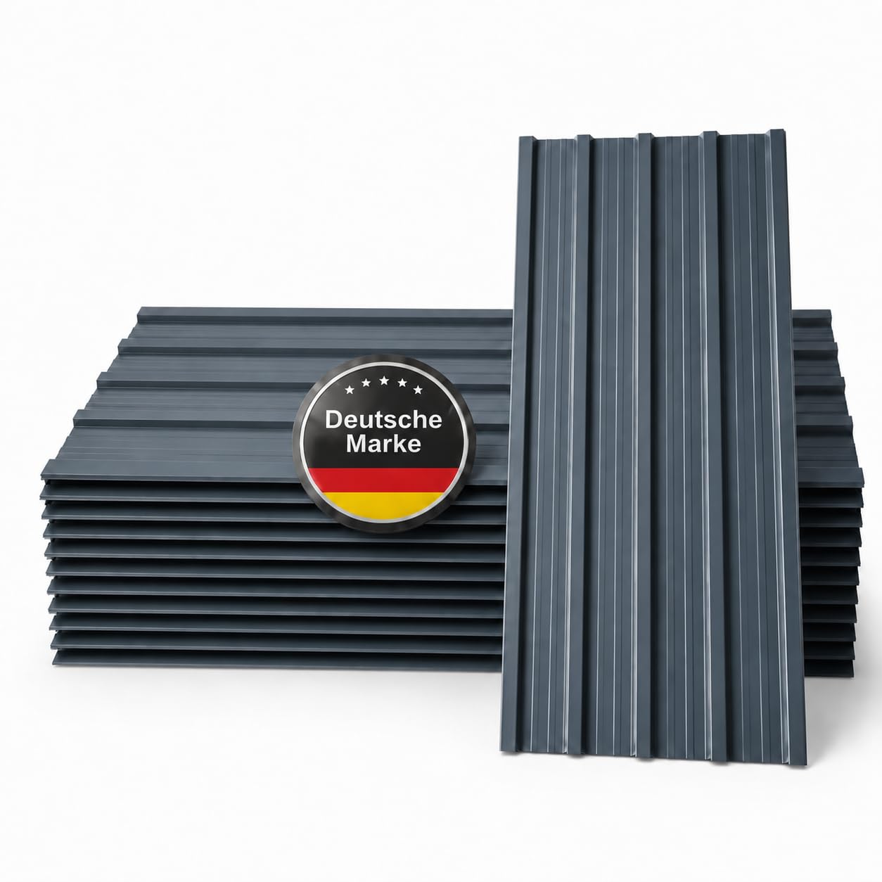 Trapezblech Dachplatten Anthrazit RAL 7016 1090 x 445 mm verzinkt Profilblech Set