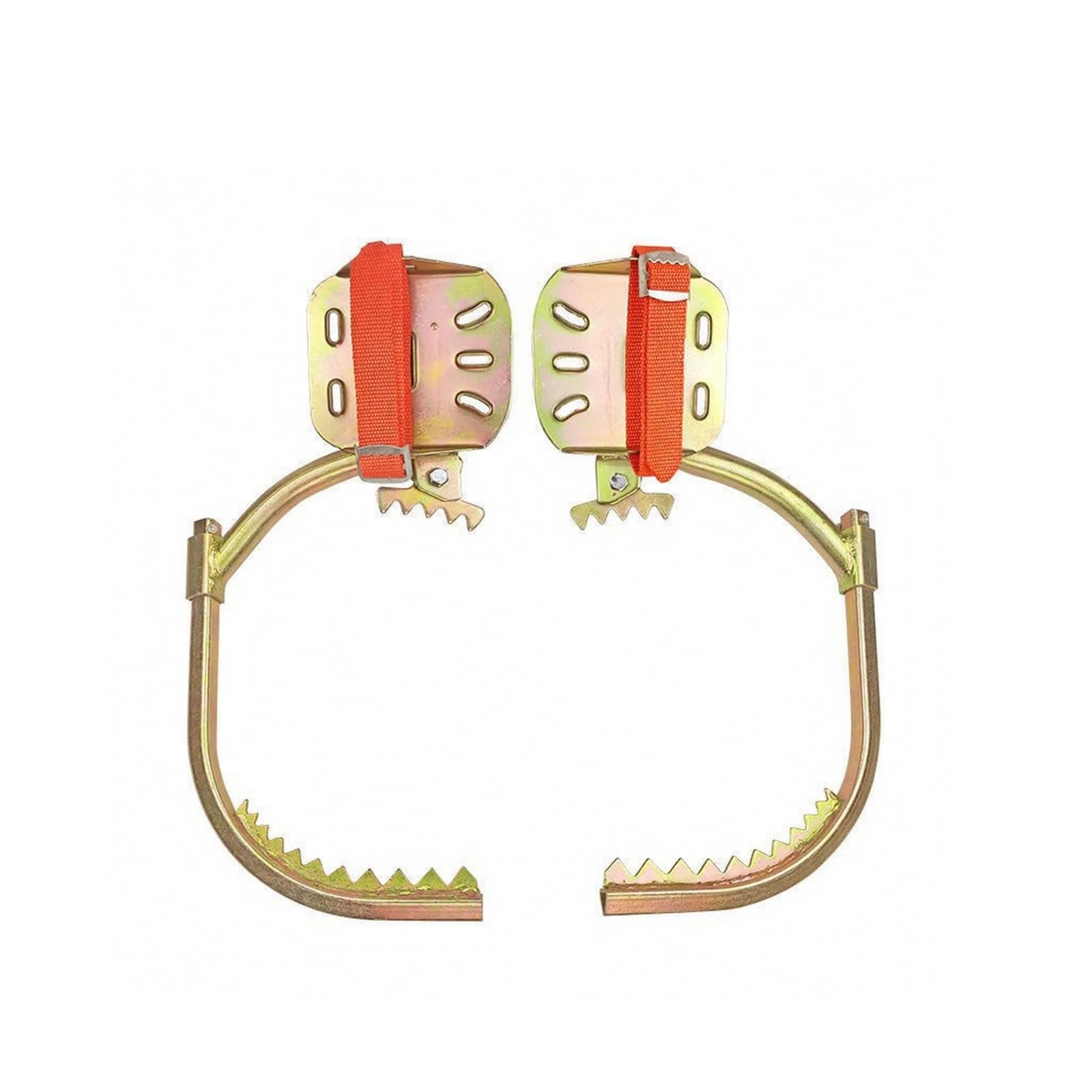 Harilla Klettersteigeisen Baumkletterspikes Klettersporen Kletterplatten Klettergurt mit Gezahnter Fußauflage Und Stabiler Rahmenkonstruktion für