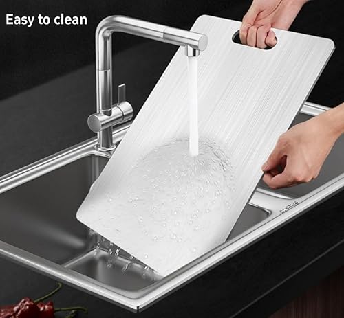Miniatura 2 de Tabla de cortar de titanio, tablas de cortar de titanio 100% puro para cocina, higiene y durabilidad de vanguardia, 1 paquete de alfombrilla de