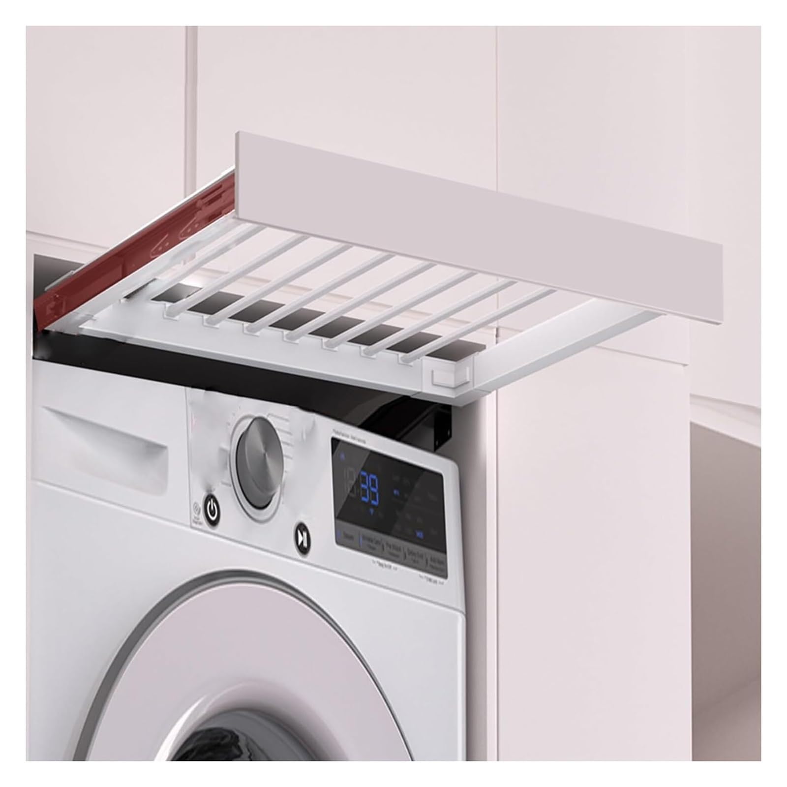 Ptrecniok Pull Out Drying Rack， Pull-Out Drying Rack And Wardrobe Organizer For Above Washing Machine, Adjustable Width(60 85)