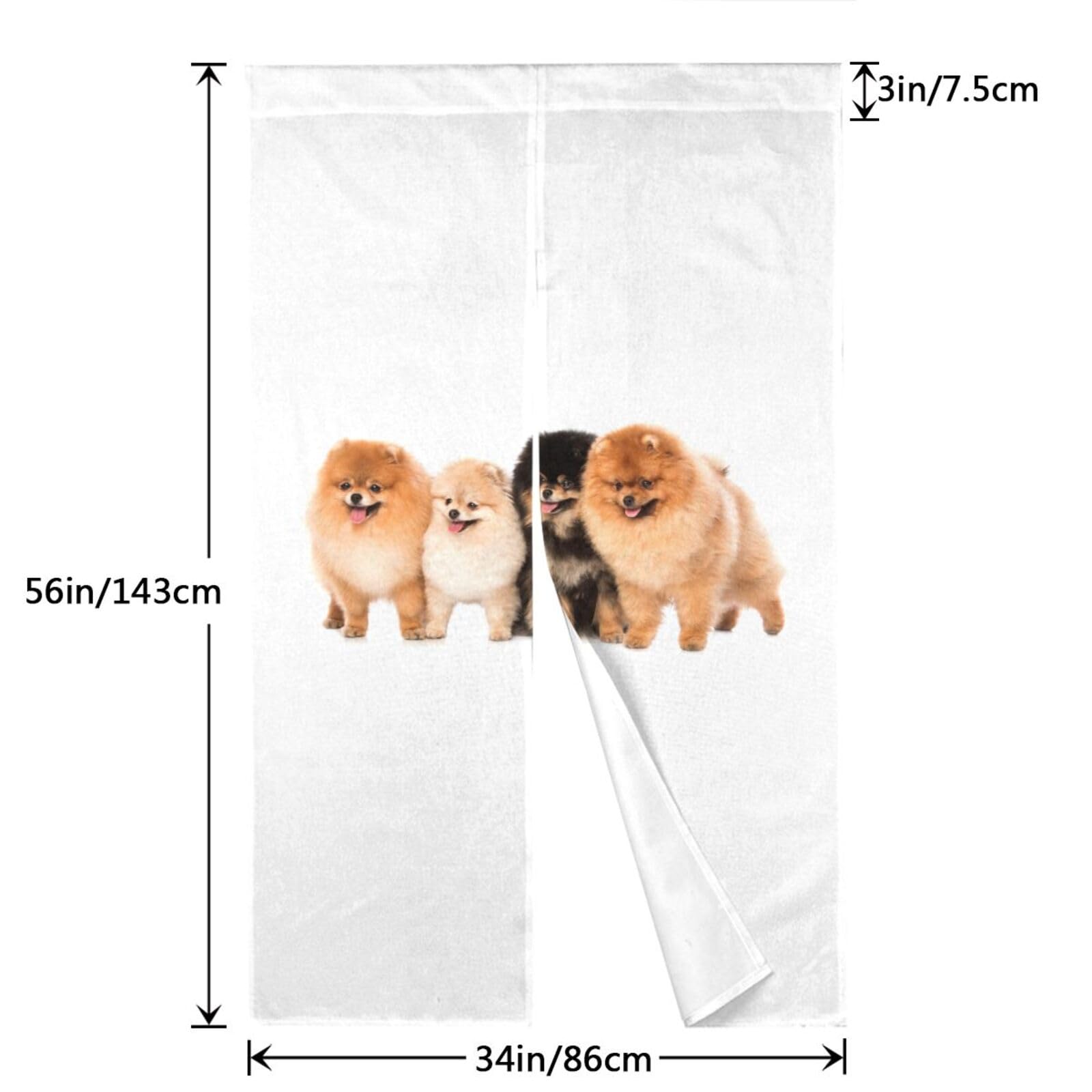 Amazon｜のれん ポメラニアン かわいい いぬ 犬 ドアカーテン