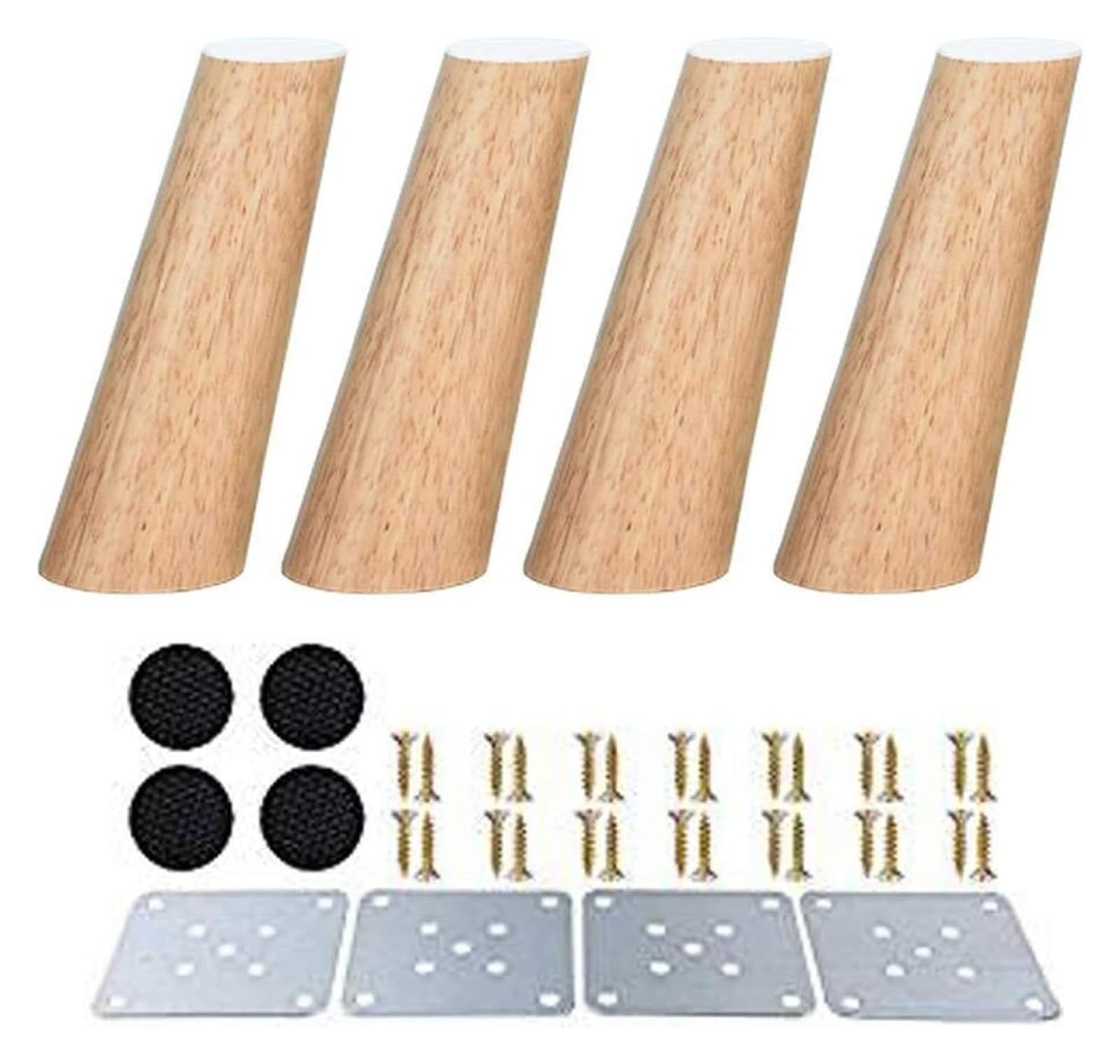 Gambe di ricambio per divano in legno massello, 11,9 cm, design conico, ideali per progetti fai da te, piedini per mobili in legno resistente, migliorano l'arredamento della casa, perfette per divani