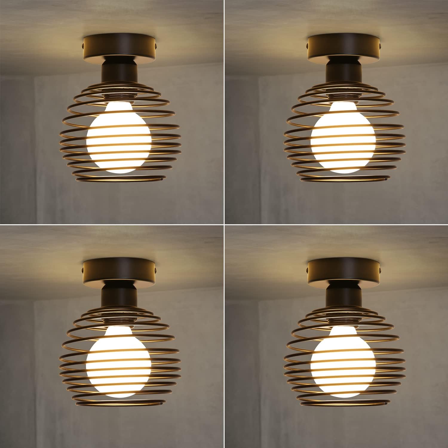Paquete 2 Lámparas Techo Empotradas Vintage Granja Luces Pas