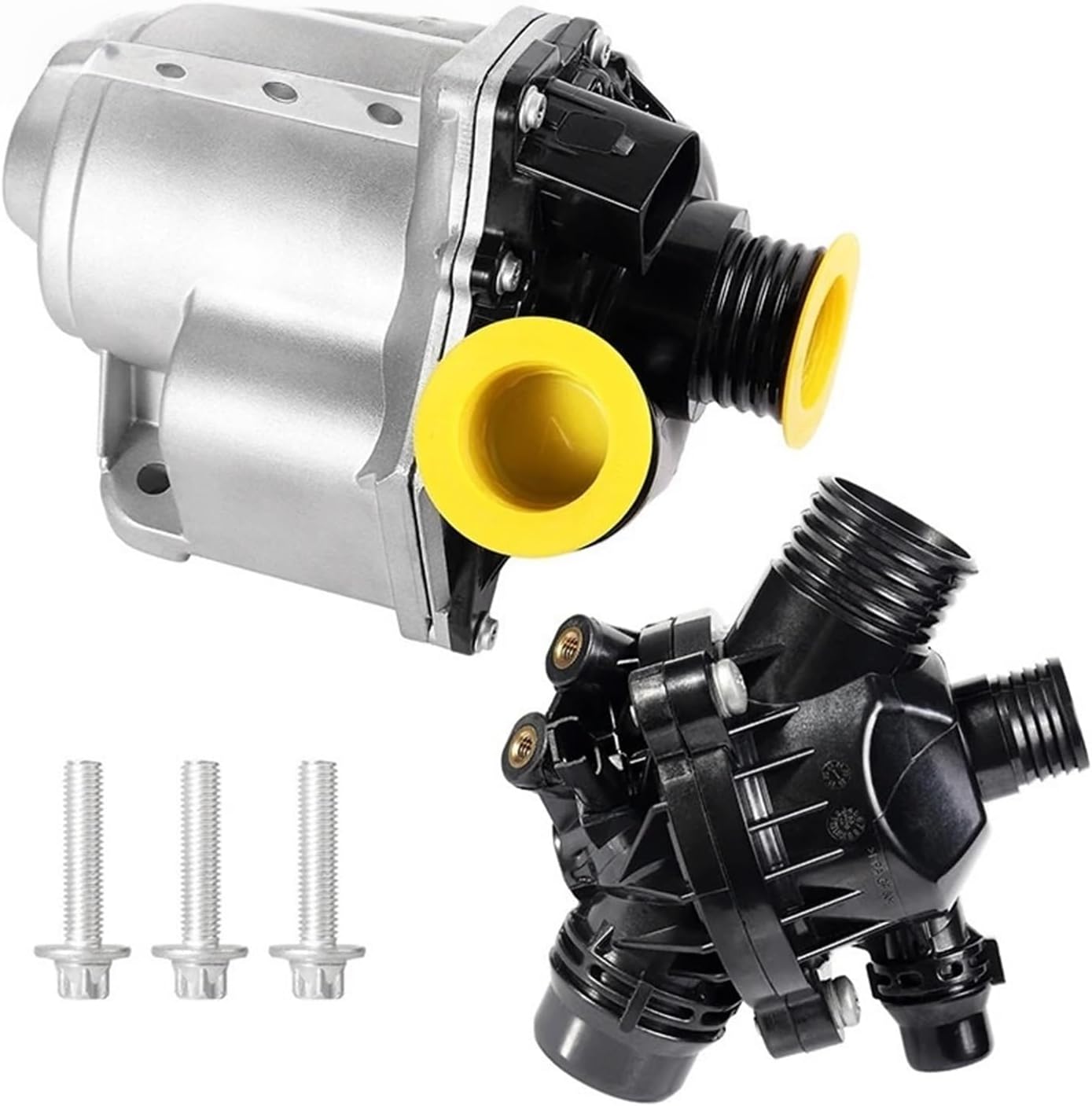 Electric Engine Water Pump Coolant 11517588885 Compatible For BMW N54 N55 135i 335i 535i 740i 640i 740i X1 X3 X5 X6 Z4 Series 3.0L(Pump and Thermostat)