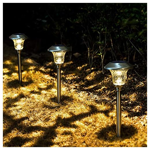 Best garden art projects GIGALUMI Solar Pathway Lights 8 Pack