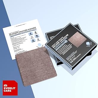 EVERLIT AG Silver Calcium Alginate Wound Dressing | Absorbent Non-Stick Sterile Dressing Pad | Gentle Gauze with Natural Gelling Fiber for Wound Care