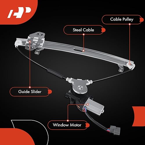 Miniatura 6 de A-Premium Elevalunas eléctrico delantero derecho del lado del pasajero con motor de repuesto para Honda Accord 2003-2007 Sedan de 4 puertas, 2 pines