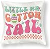Comfortable Outdoor Pillow Covers 18x18in Little Mr. Cotton Tail Elegant Throw Pillow Cases Bunny Spring Decor Square Silk Throw Cushion Case for Sofa Living Room Chair