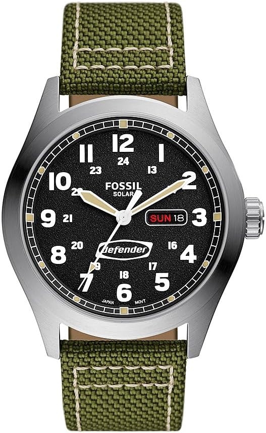 FOSSIL Defender Watch for Men, Solar-Powered with Stainless Steel or Leather Strap