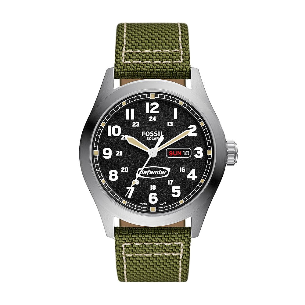 FOSSIL Defender Watch for Men, Solar-Powered with Stainless Steel or Leather Strap