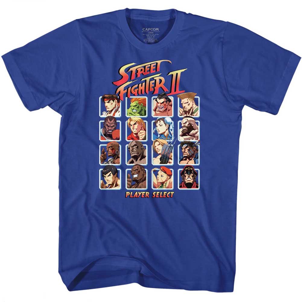 American ClassicsStreet Fighter Video Martial Arts Arcade Game Player Select Adult T-Shirt Tee