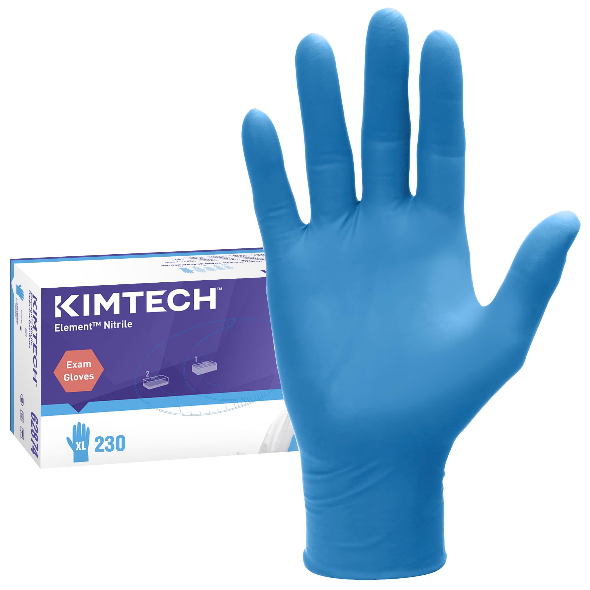 KIMTECH™ Element™ Nitrile Exam Gloves (62874), Thin Mil, 3.2 Mil, Ambidextrous, 9.0”, XL, 230 / Box