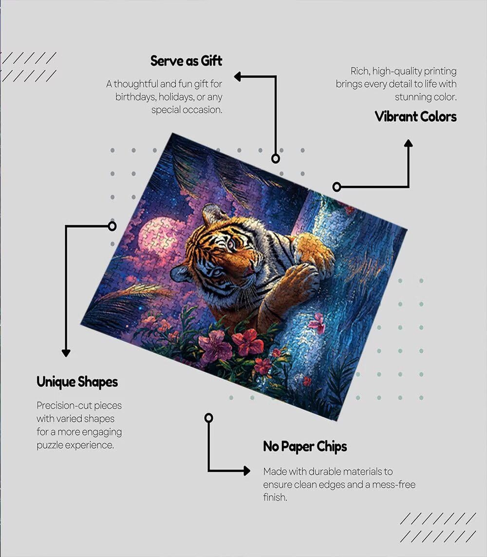 Puzzle 5000 Teile, Teich Tiger Puzzle Erwachsene 5000, Klassische Puzzles, Geschicklichkeitsspiel, Puzzlespiele für Die Ganze Familie, Mit Verpackung, Dekoration Puzzles Geschenke BXHZW3-145