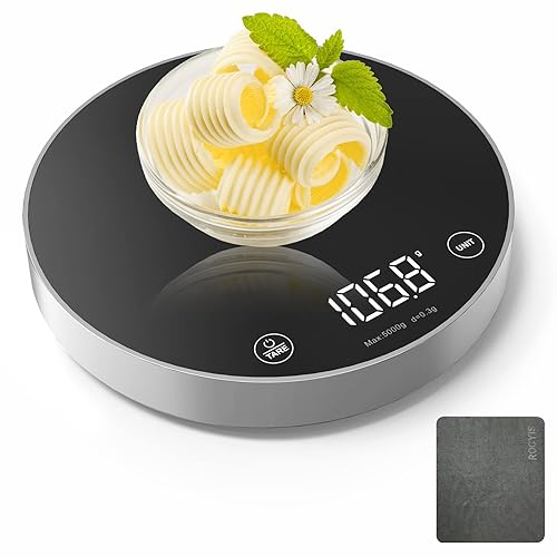 Báscula digital de alimentos de 11.0 lbs11 libras de peso máximo con 5 unidades, pantalla LED de graduación precisa de 0.1 g0.01 oz y función de