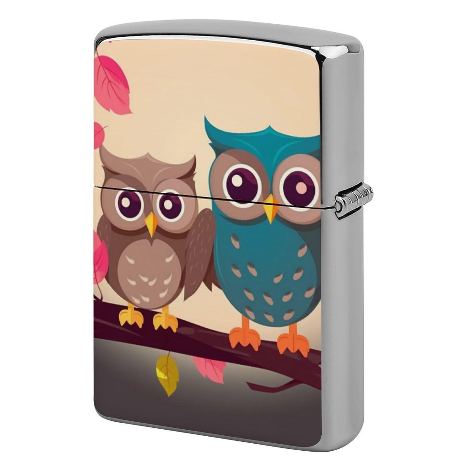 Cute Owls Lighter Case for Men, Personalized Lighter Cover for Valentine's Day Gifts, Flip-Top Lighters Shell for Outdoor, Portable Lighters Protective Sleeve
