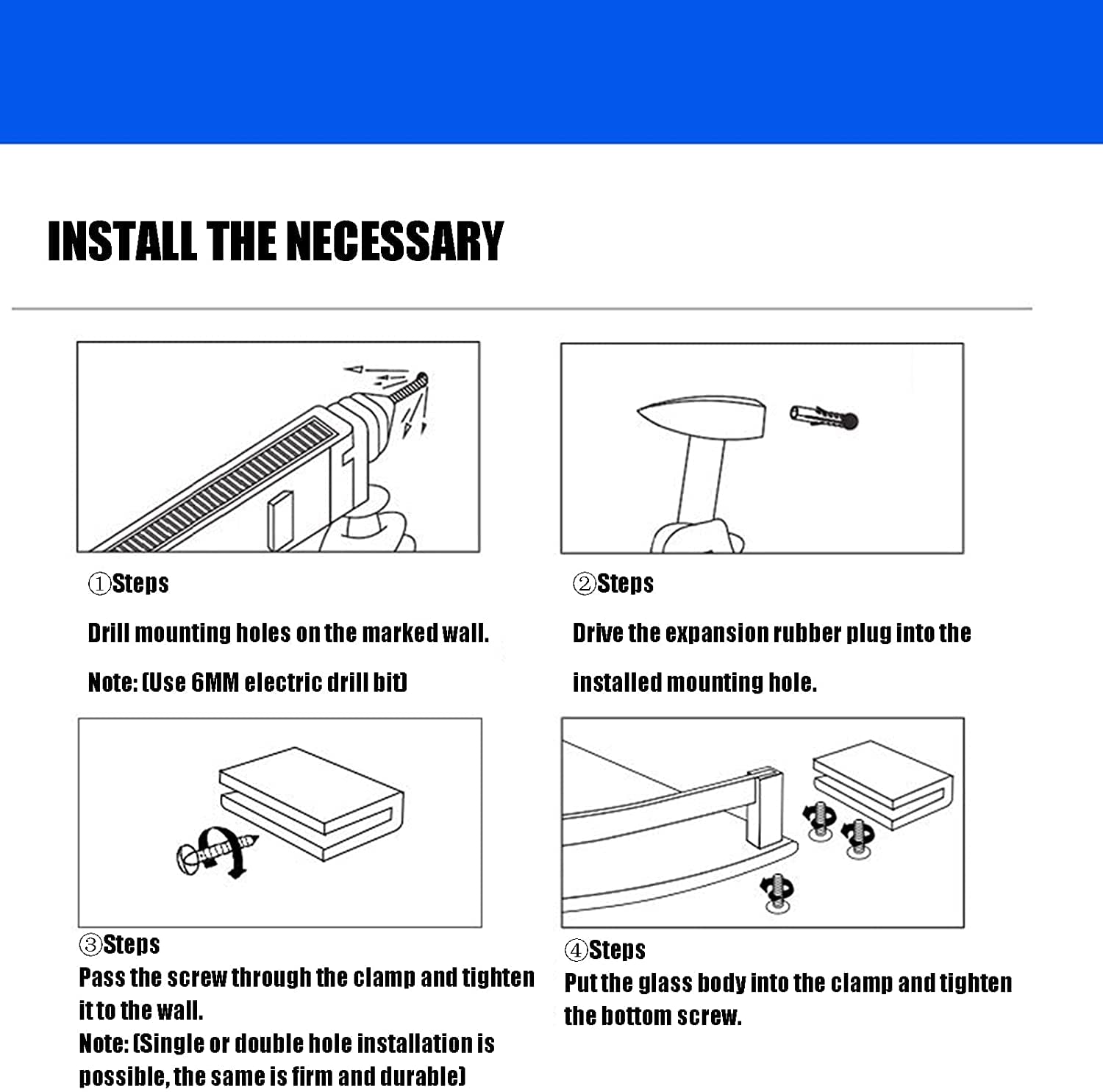 Paquete de 2 estantes de Vidrio esquinero para baño, Estante de Vidrio Templado Sector de Acero Inoxidable montado en la Pared, para baño, Dormitorio con guía